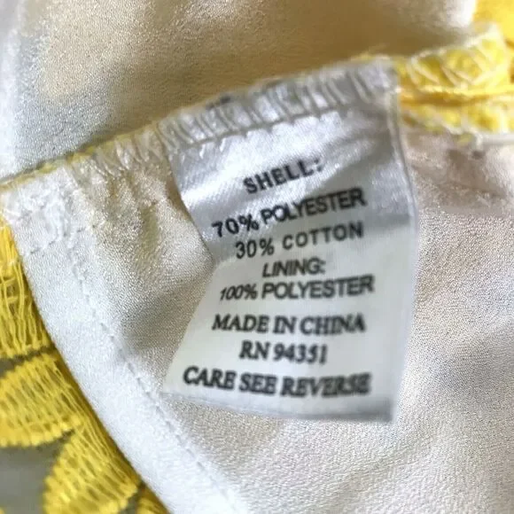 Jade Melody Tam‎ Top Womens XS Yellow Sunflower Embroidered Sleeveless Blouse - Picture 6 of 7